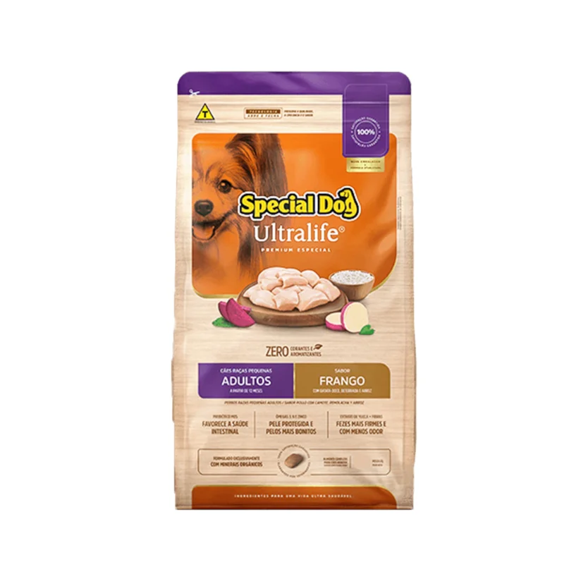 Ração Special Dog Ultralife Cães Adultos Raças Pequenas Frango e Arroz 10,1kg
