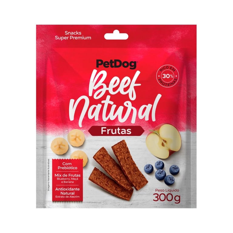 Bifinho para Cães PetDog Beef Natural Frutas 300g