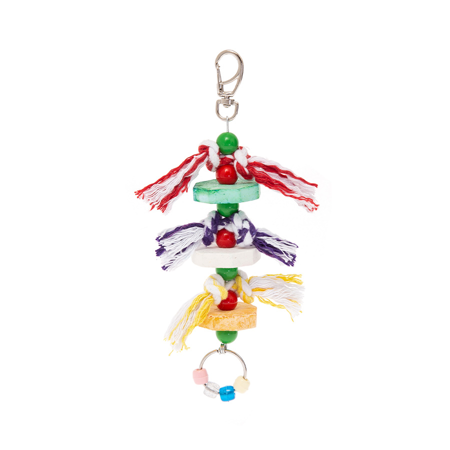 Brinquedo Kakatoo Bica Pedra 6 Nós para Pássaros - Cores Sortidas - G