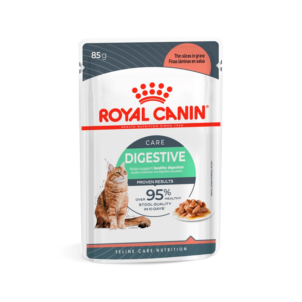 Ração Úmida Royal Canin Sachê Pedaços ao Molho Cuidado Digestivo para Gatos Adultos - 85 g