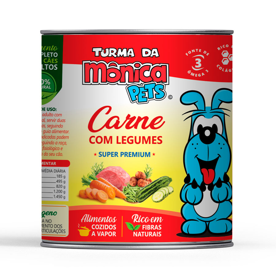 Ração Úmida Turma da Mônica Pets Carne com Legumes para Cães 280 g