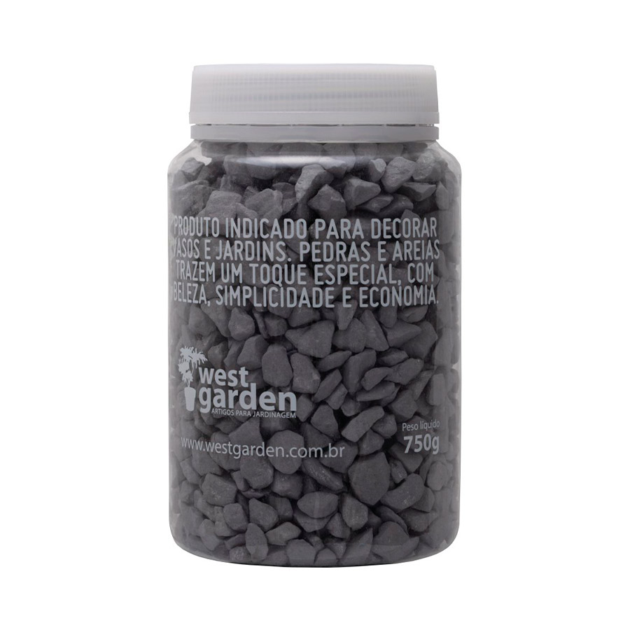 Pedra Decorativa West Garden Cinza para Jardim 750 g