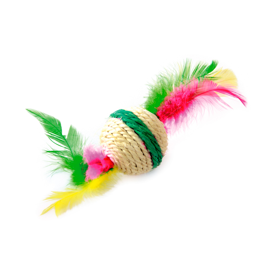 Brinquedo Napi Bolinha com Pena para Gatos