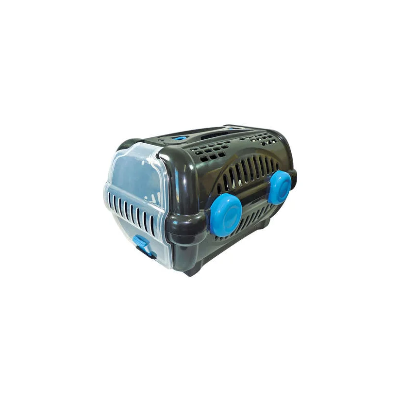 Caixa de Transporte Furacão Pet Luxo Preto Com Azul N1