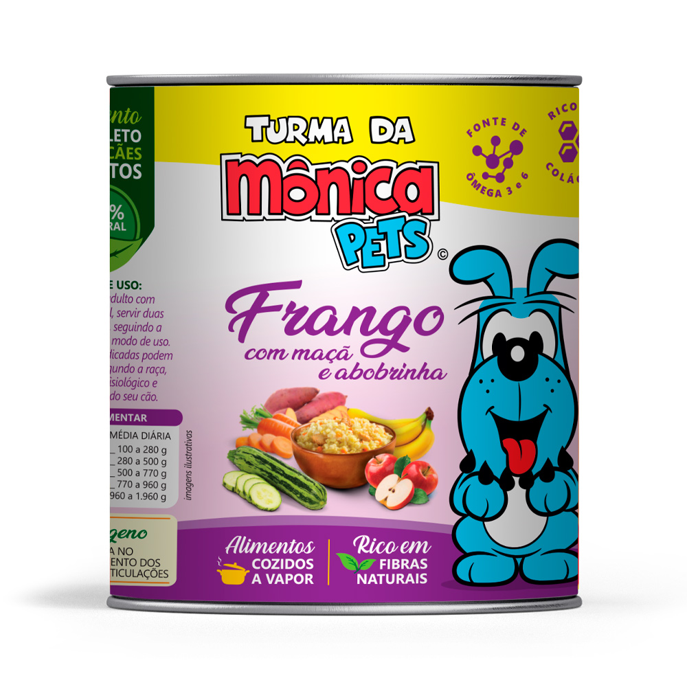 Ração Úmida Turma da Mônica Pets para Cães Sabor Frango com Maçã e Abobrinha 280 g