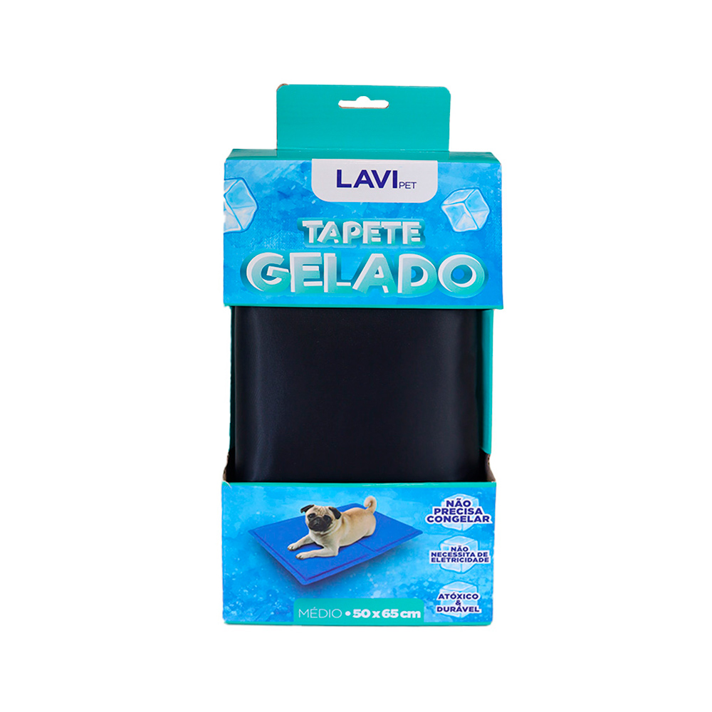 Tapete Gelado Lavipet Preto para Cães