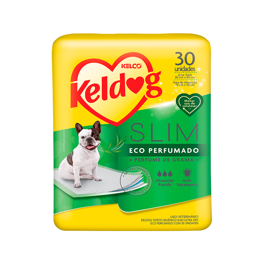 Tapete Higiênico Keldog Slim Eco Perfumado para Cães 30 Unidades
