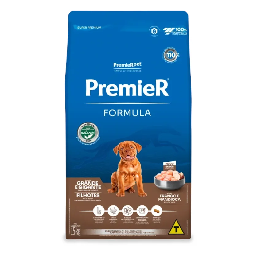 Ração Premier Fórmula Cães Filhotes Raças Grandes Frango 15Kg