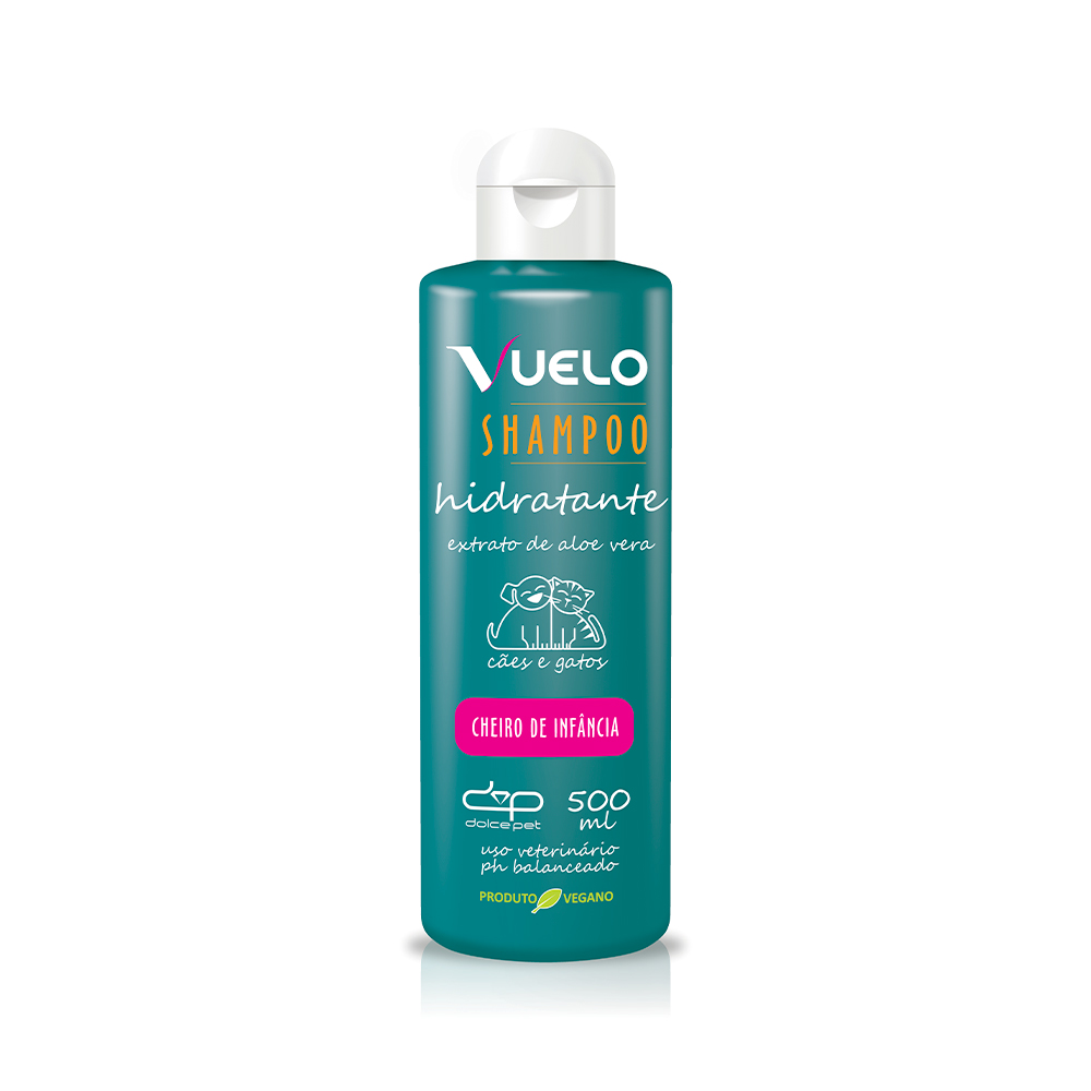 Shampoo Vuelo Hidratante Cheiro de Infância para Cães e Gatos 500ml