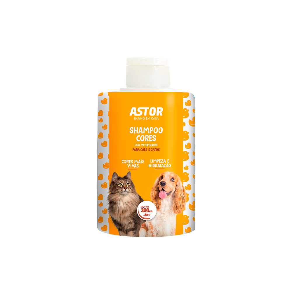 Shampoo Cores Astor para Cães e Gatos 300 ml