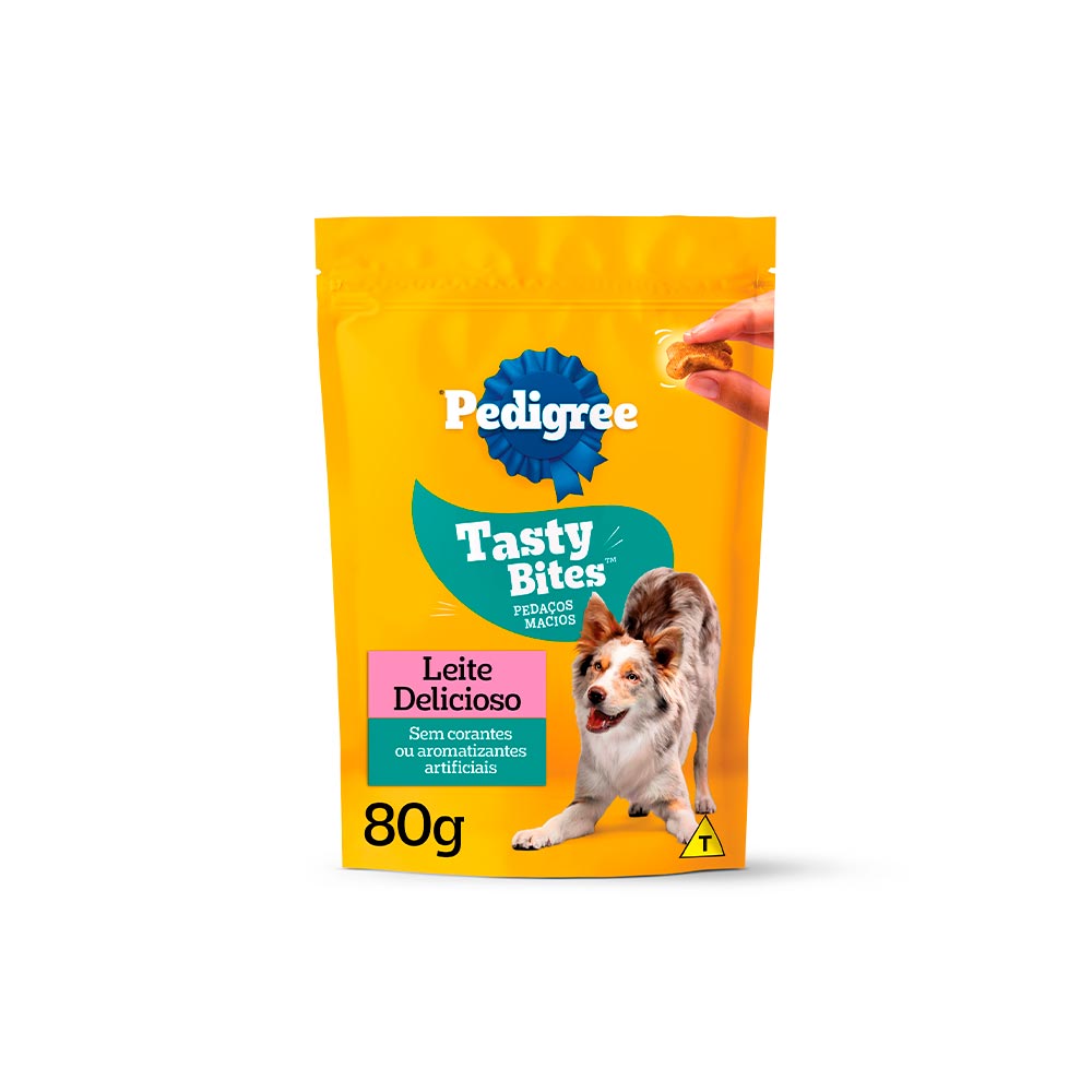 Snack Pedigree Tasty Bites Leite para Cães 80g