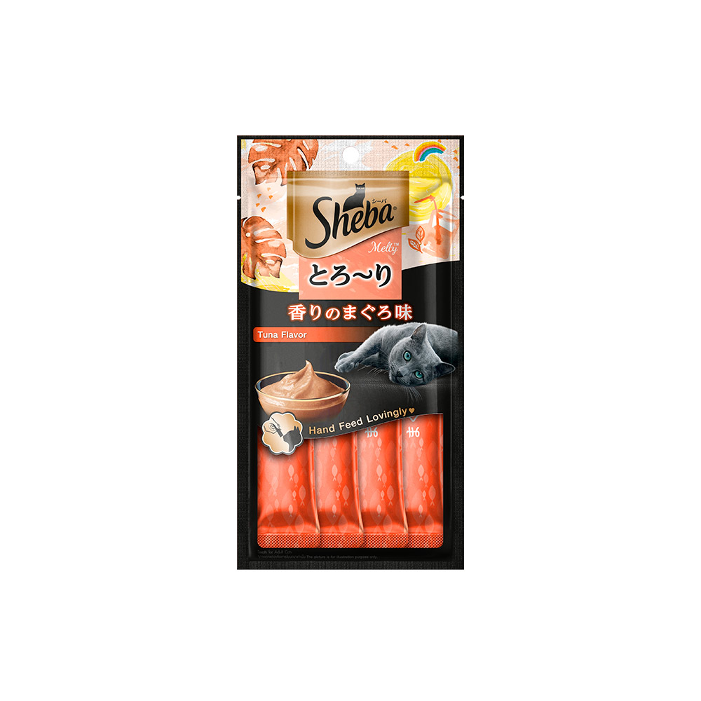 Petisco Sheba Cremoso Sabor Atum Gatos Adultos 4 Unidades