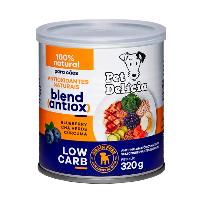 Ração Úmida Pet Delícia Cães Low Carb Blend Antiox 320g