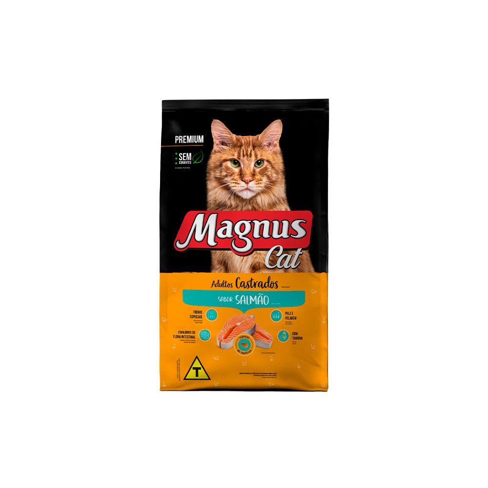 Ração Magnus Sabor Salmão para Gatos Adultos Castrados