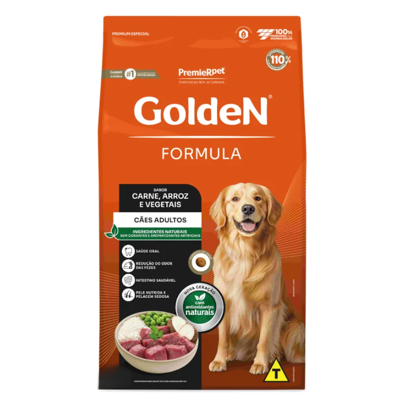 Ração Premier Golden Fórmula Cães Adultos Carne e Arroz 3kg