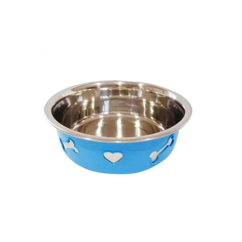 Comedouro Cães The Pets Inox Decorado 3D Azul 850ml