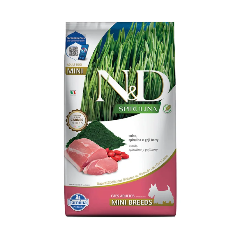 Ração ND Spirulina Para Cães Adultos Mini Suino 2kg