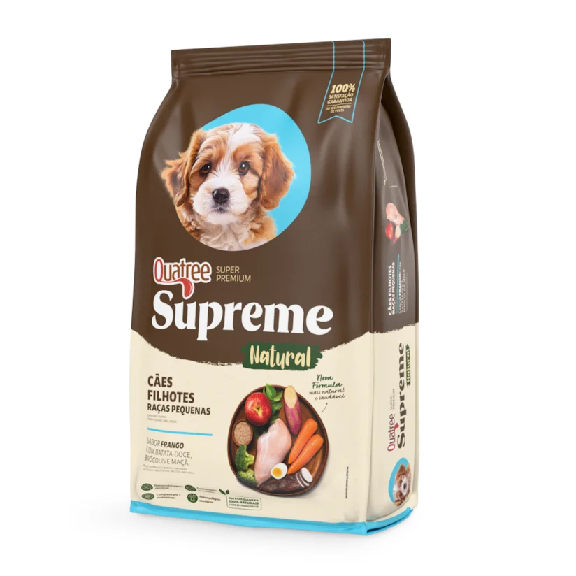 Ração Quatree Supreme Cães Filhotes Raças Pequenas Frango e Batata Doce - 1kg