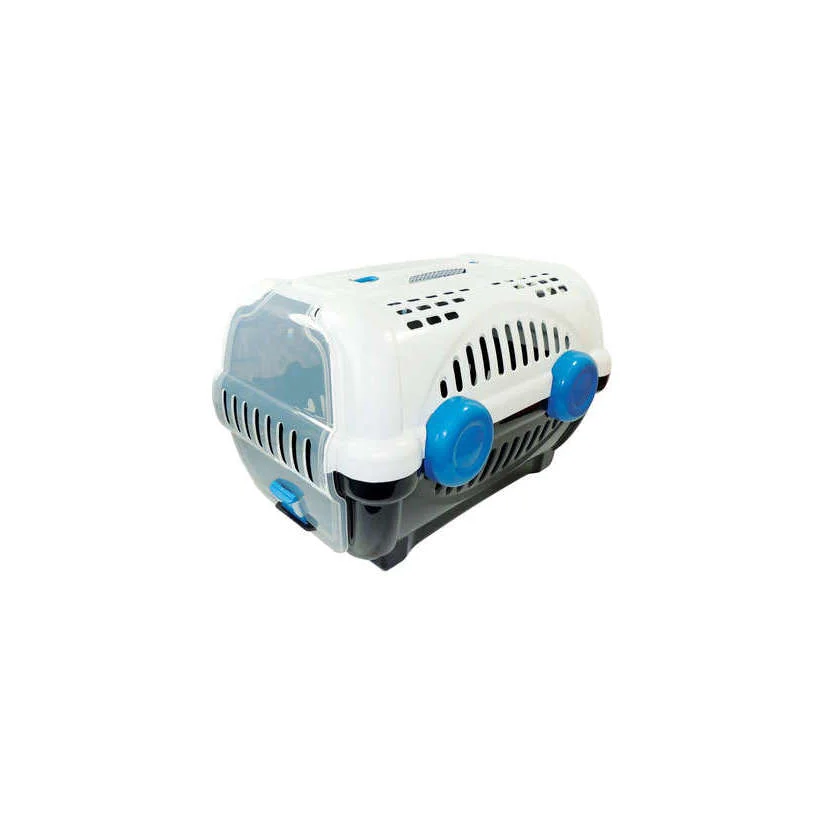 Caixa de Transporte Furacão Pet Luxo Branco Com Azul N2