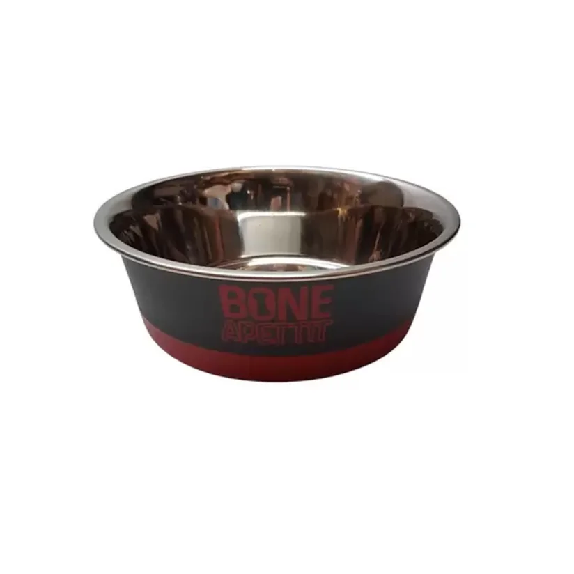 Comedouro Cães The Pets Inox Bone Apettit Vermelho 1350ml