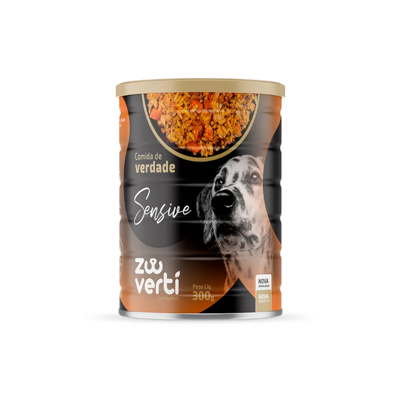 Ração úmida Papapets para Cães Sensive Lata 300g