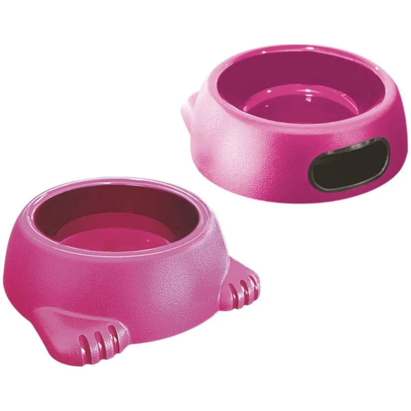 Comedouro Gatos Furacão Pet Plástico Glamour Rosa 1000ml