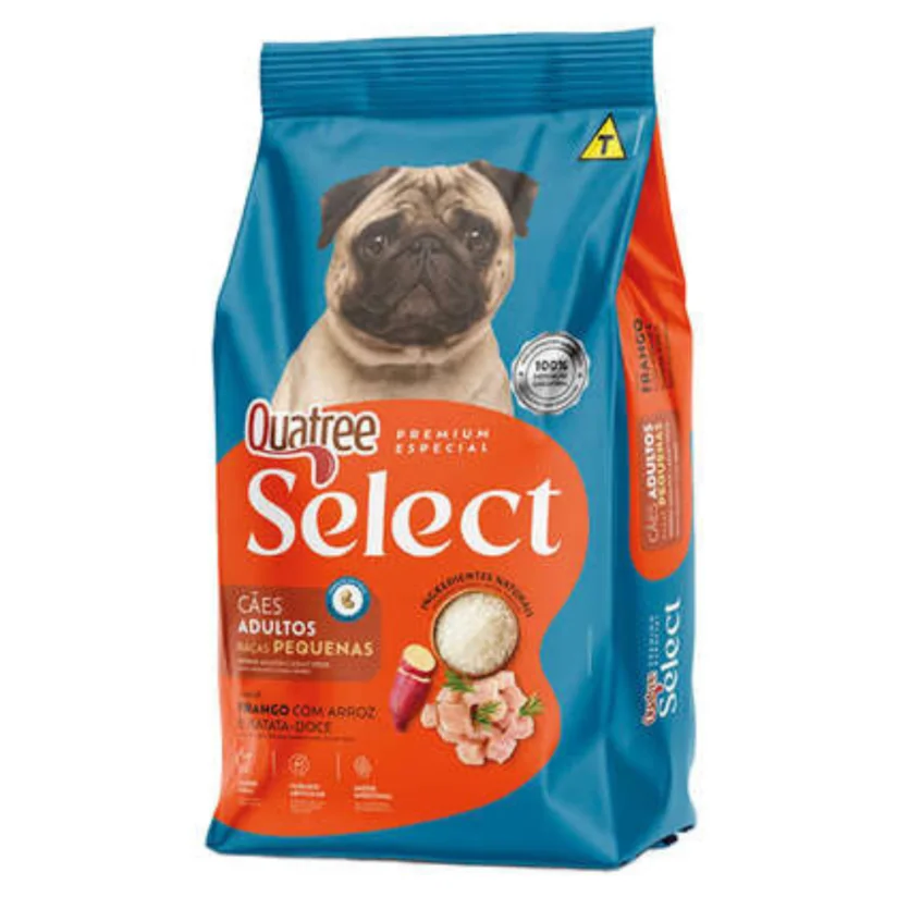 Ração Quatree Select Cães Adultos Raças Pequenas Frango e Arroz - 20kg