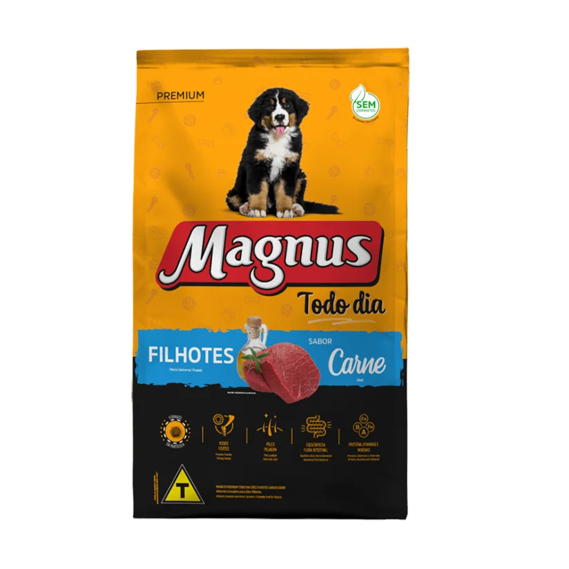 Ração Magnus Premium Cães Todo Dia Filhotes Carne 20kg