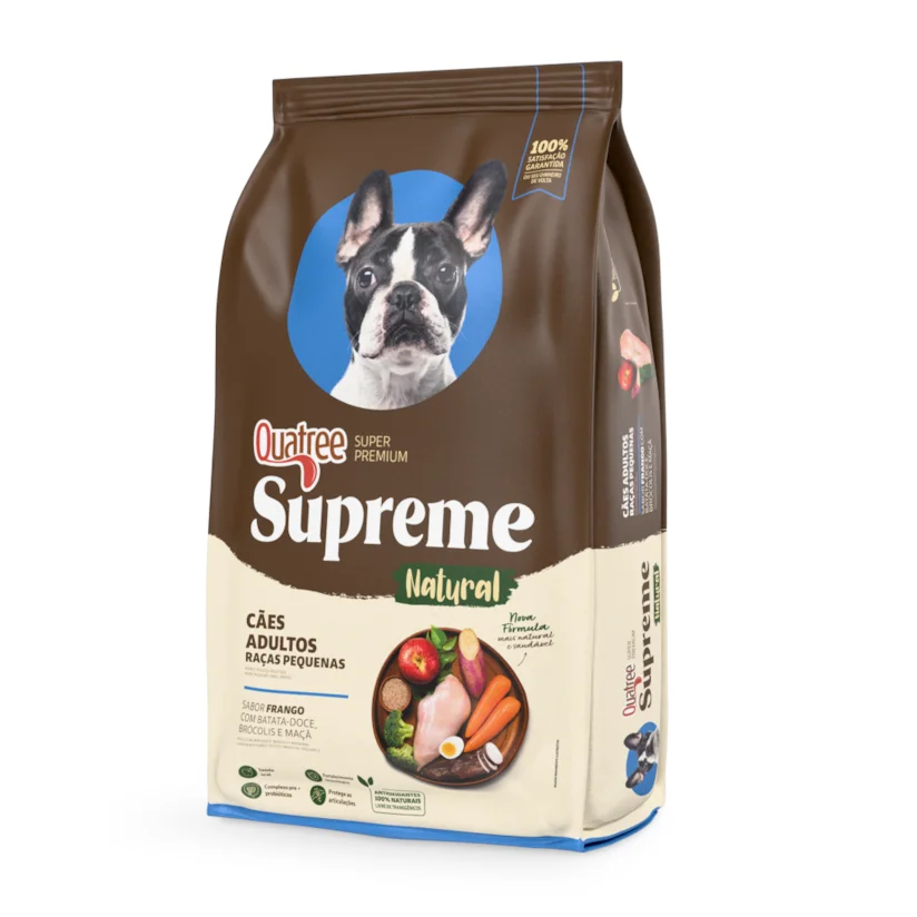 Ração Quatree Supreme Cães Adultos Raças Pequenas Frango e Batata Doce - 15kg