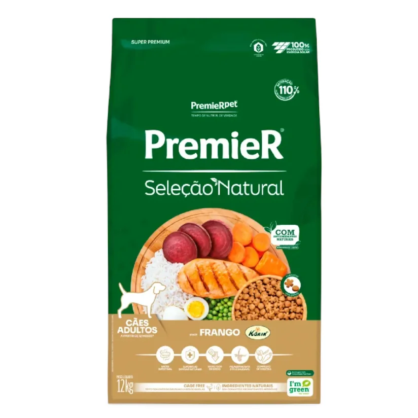 Ração Premier Seleção Natural Cães Adultos Frango 12kg