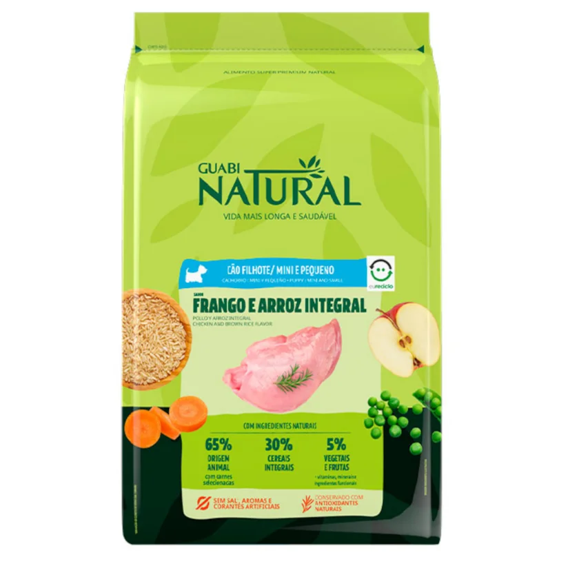 Ração Guabi Natural Cães Filhotes Raças Mini e Pequenas Frango e Arroz 2,5kg