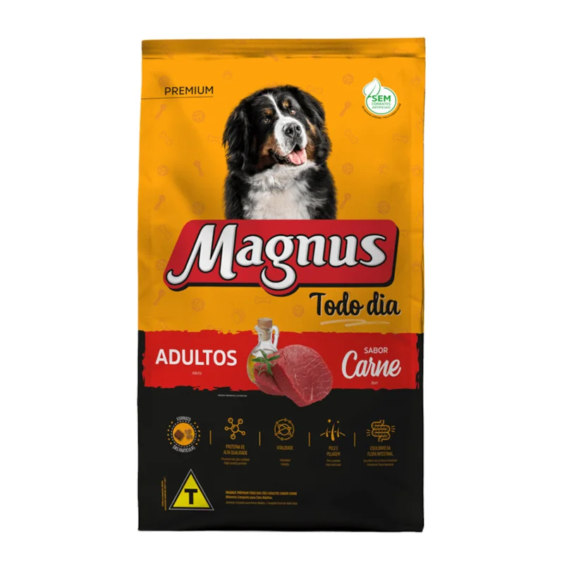 Ração Magnus Todo Dia Premium Cães Adulto Sabor Carne 20kg