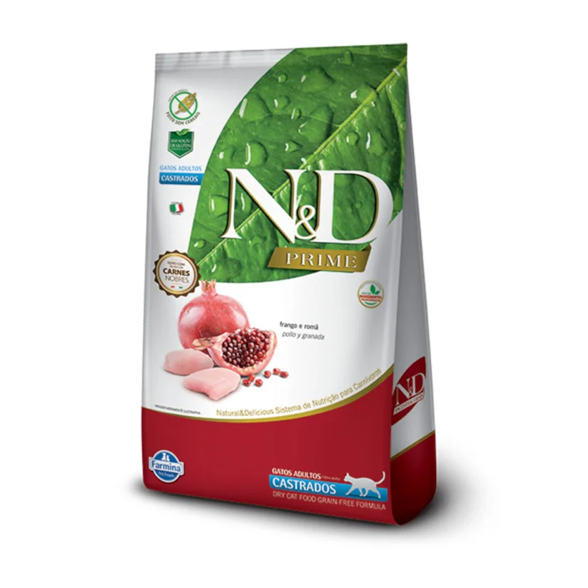 Ração N&D Prime Gatos Adultos Castrados Frango 400g