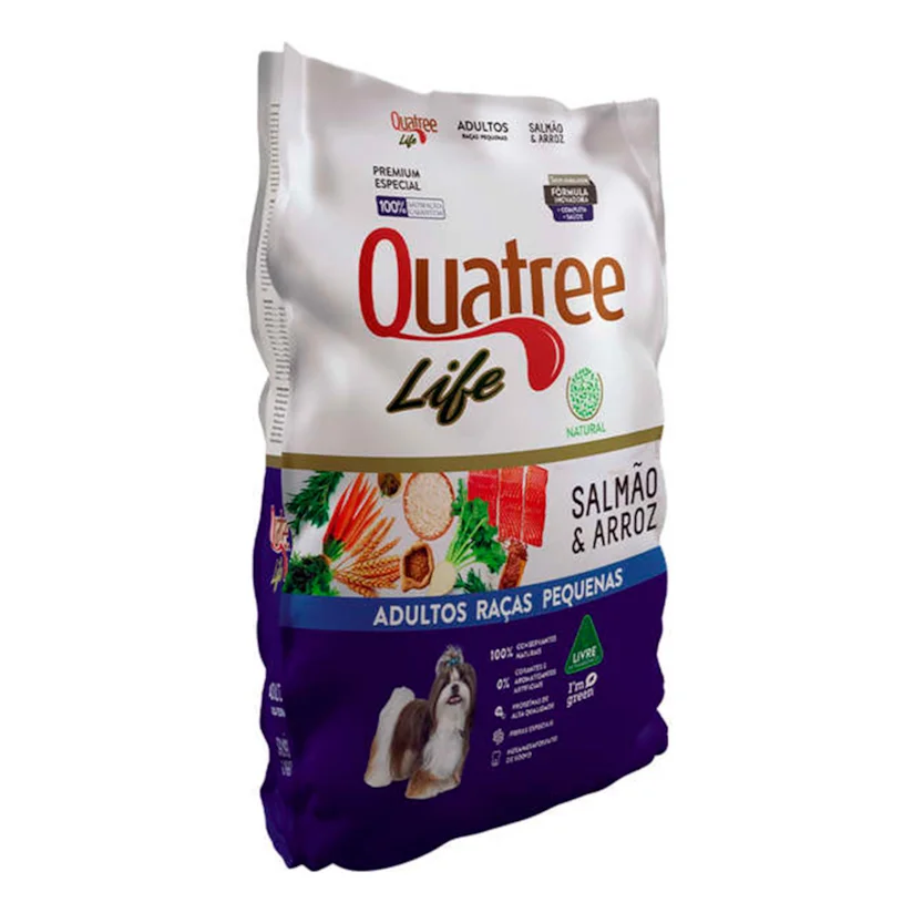 Ração Quatree Life Cães Adultos Raças Pequenas Salmao 3kg