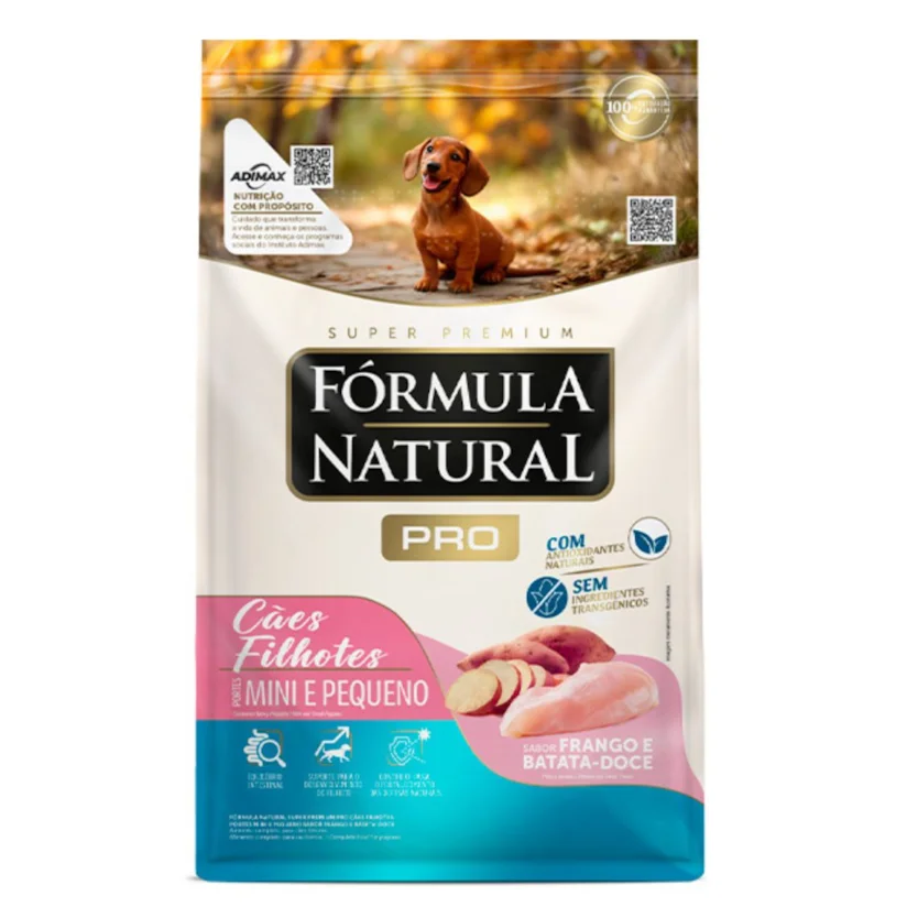 Ração Fórmula Natural Pró Cães Filhotes Raças Mini e Pequenas Sabor Frango e Batata Doce 1kg