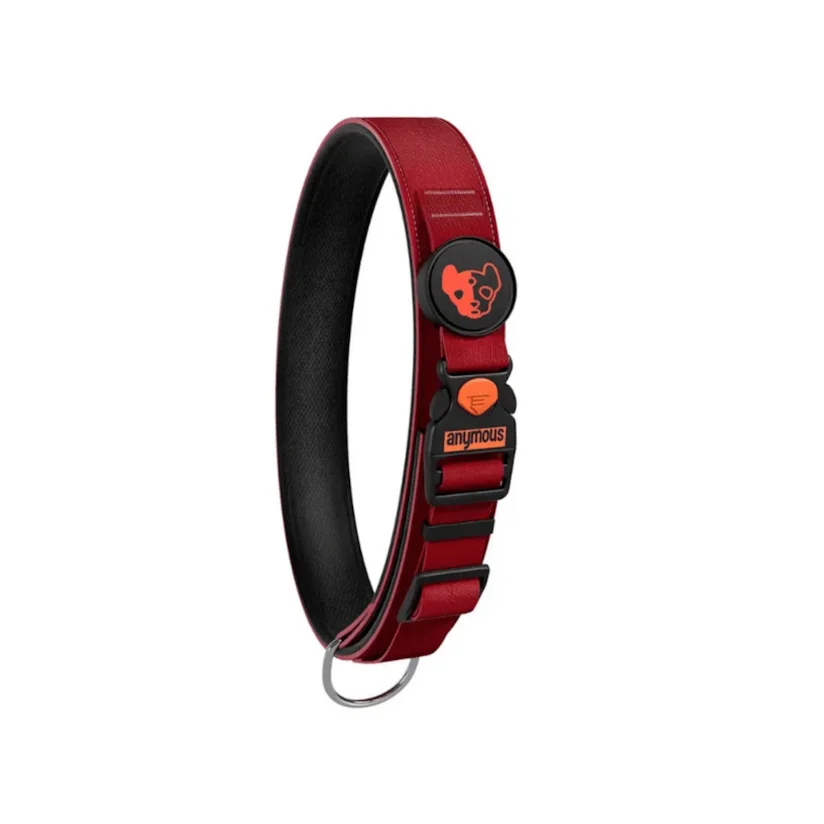 Coleira Cães Anymous Rustic Vermelho M
