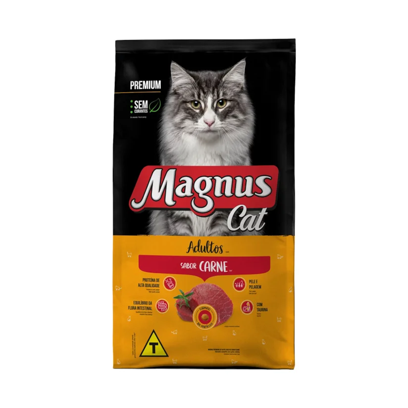 Ração Magnus Premium Para Gatos Adultos Carne 1kg