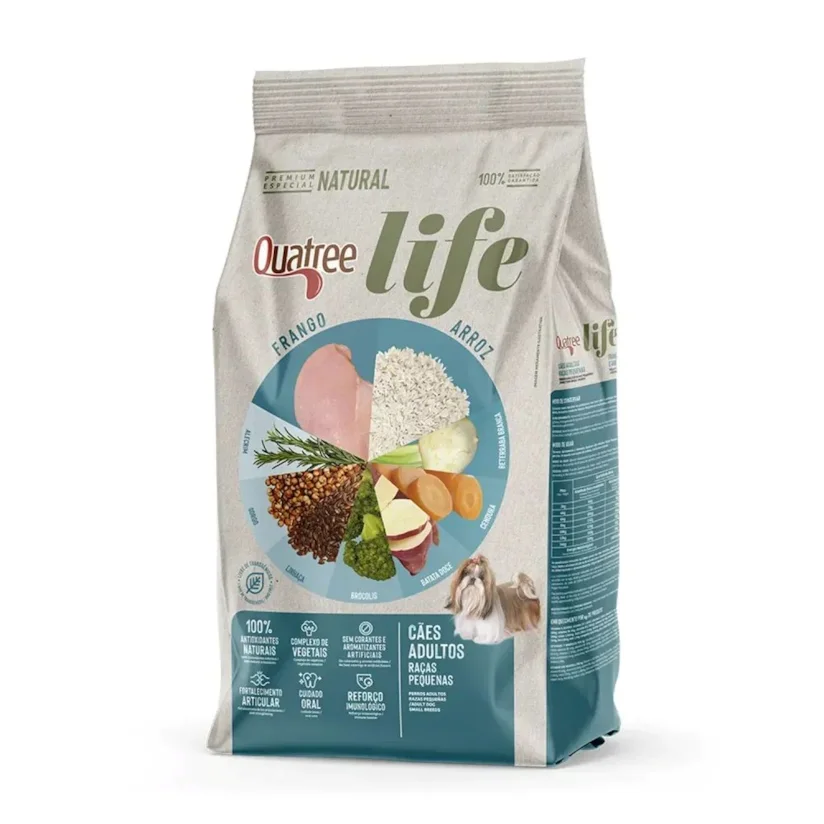 Ração Quatree Life Cães Adultos Raças Pequenas Frango e Arroz - 10,1kg
